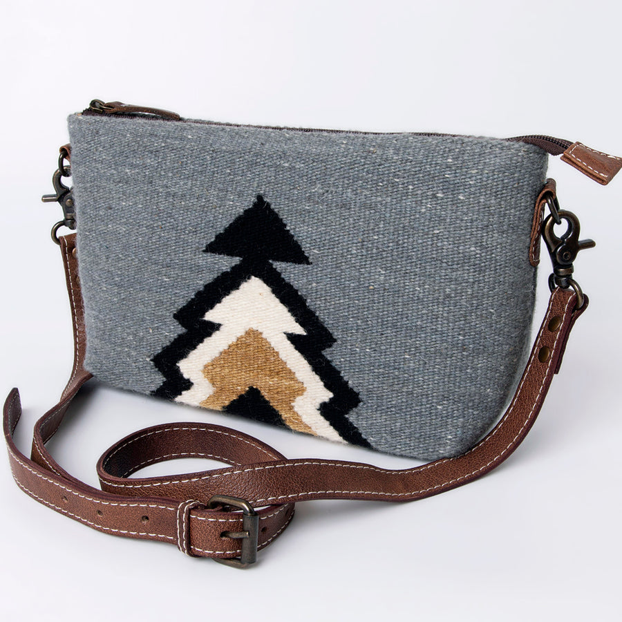 American Darling Handwoven Saddle Blanket Crossbody Bag Genuine Leather Trim - Uhorse