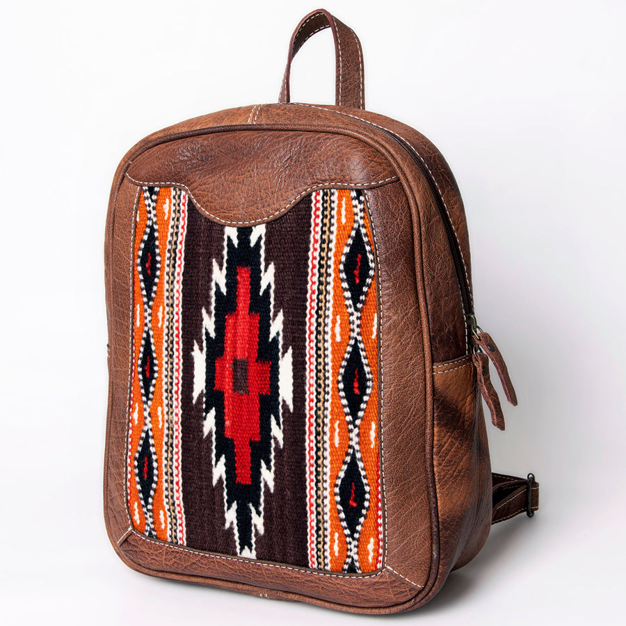 American Darling Handwoven Saddle Blanket Leather Backpack - Uhorse
