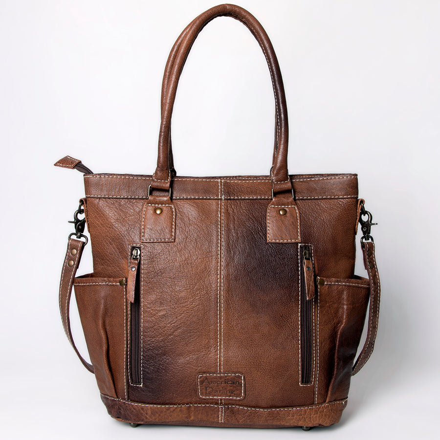 American Darling Western Tote Bag – Handwoven Saddle Blanket Genuine Leather Trim, Everyday Work or Travel Purse