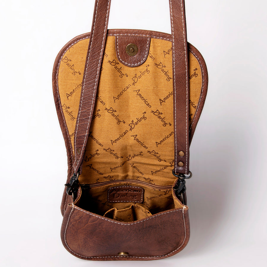 American Darling Western Crossbody Bag – Handwoven Saddle Blanket with Genuine Leather, Flap Design, Everyday Western Purse