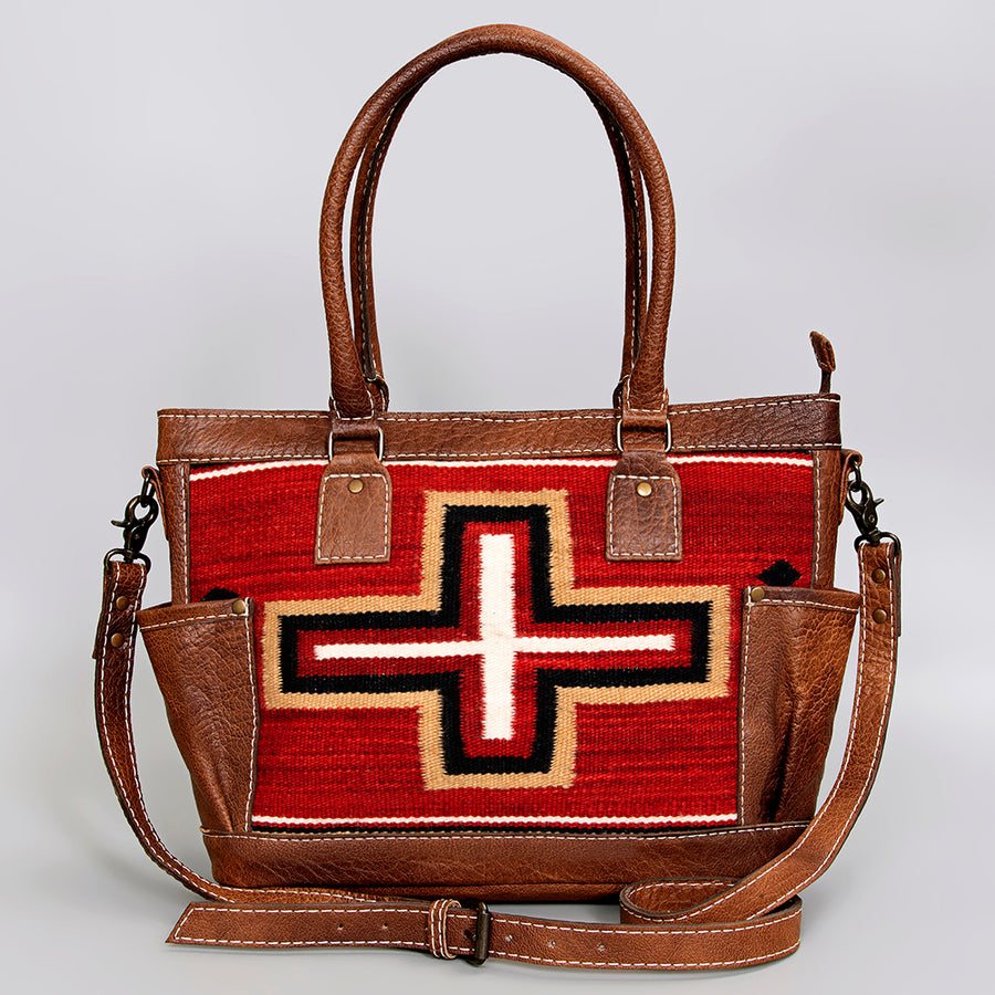 American Darling Women's Tote Bag Western Saddle Blanket Genuine Leather Handbag and Ladies Purse