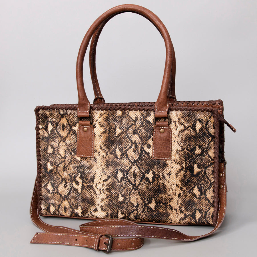 American Darling Hair-On Leather Tote Bag - Handcrafted Western Carryall - Uhorse