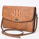 American Darling Coin Purse Crocodile embossed Genuine Leather women bag western handbag purse