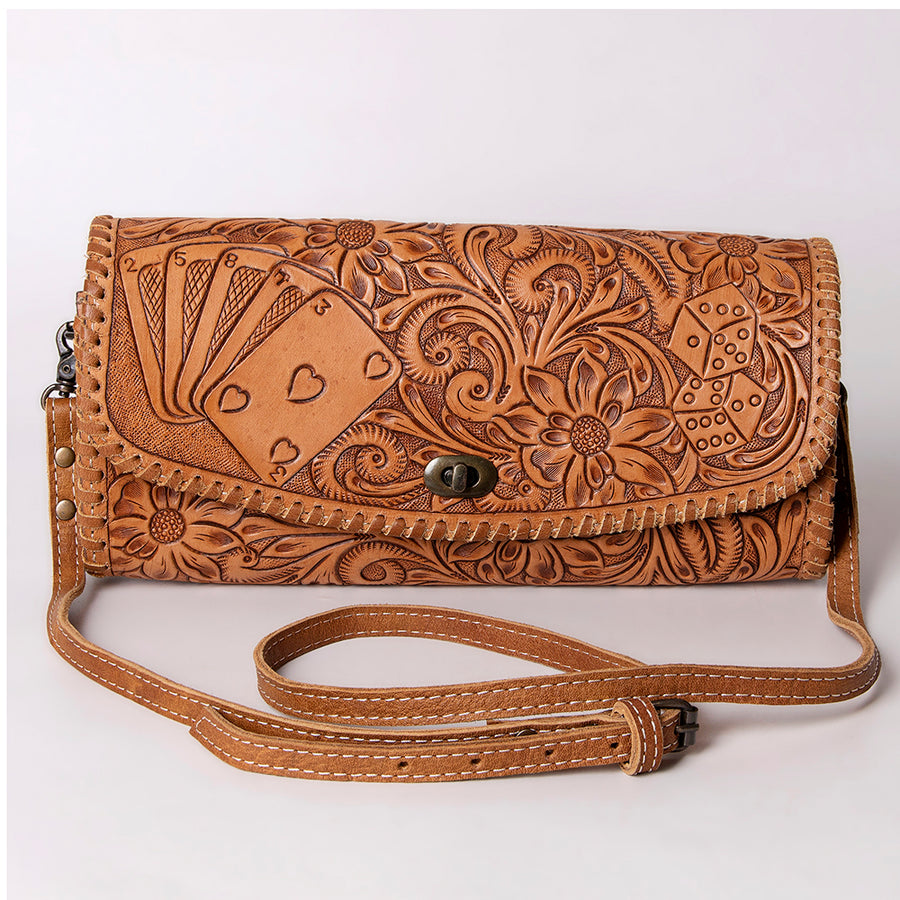 American Darling Women's Wallet Hand Tooled Genuine Leather Handbag and Ladies Purse