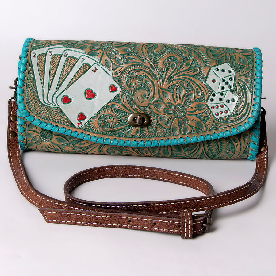 American Darling Women's Wallet Hand Tooled Genuine Leather Handbag and Ladies Purse