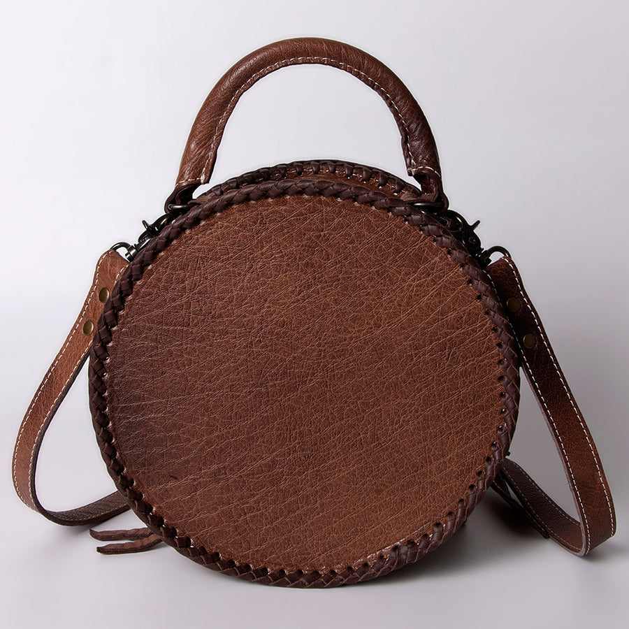 American Darling Women's Canteen Bag Western Hand Tooled Genuine Leather Handbag and Ladies Purse