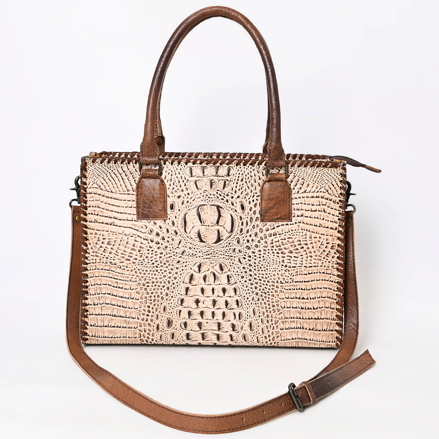 American Darling Briefcase Crocodile Embossed Genuine Leather Western Women Bag Handbag | for Cute Laptop