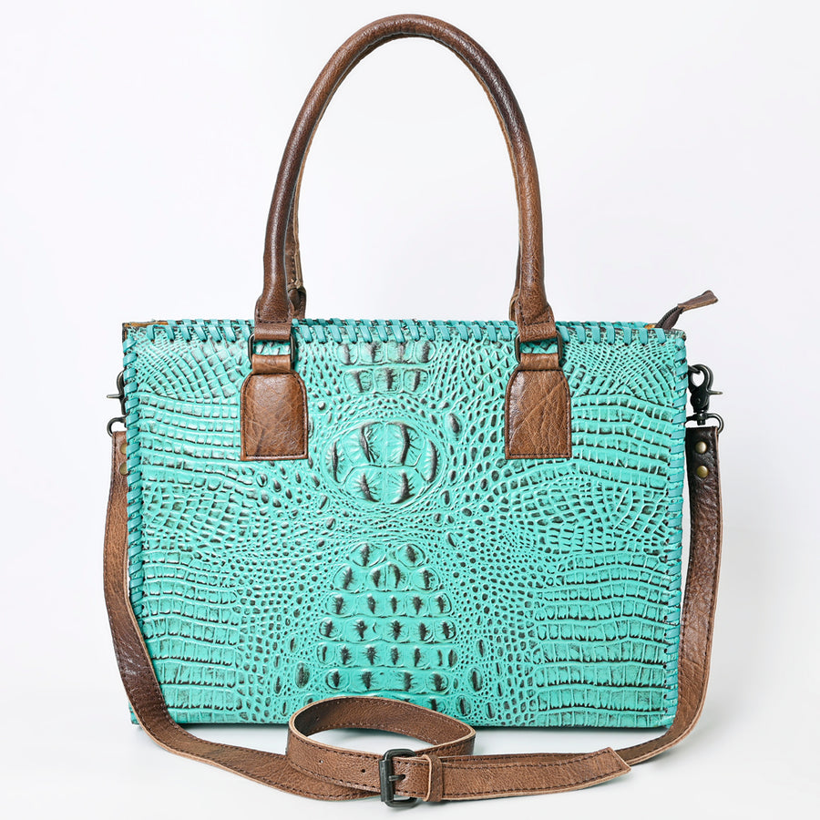 American Darling Briefcase Crocodile Embossed Genuine Leather Western Women Bag Handbag | for Cute Laptop