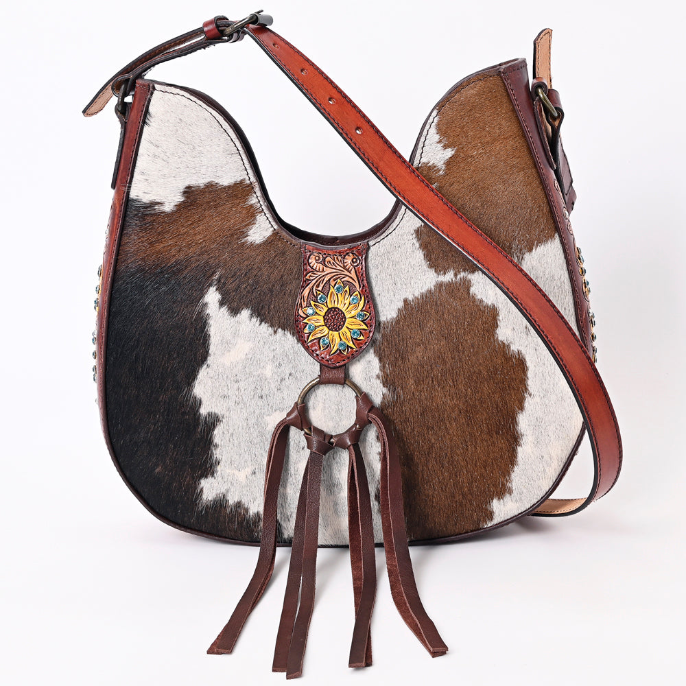 American Darling Hobo Hand Tooled Hair On Genuine Leather Western Women Bag | Handbag Purse Bags for Cute