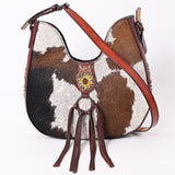 American Darling ADBGF125A Hobo Hand Tooled Hair-On Genuine Leather Women Bag Western Handbag Purse