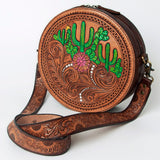American Darling ADBGA301 Canteen Hand Tooled Genuine Leather Women Bag Western Handbag Purse