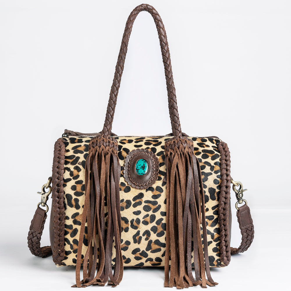 American Darling Duffel Hair on Genuine Leather Western Women Bag | Handbag Duffle Weekend Travel Bags for