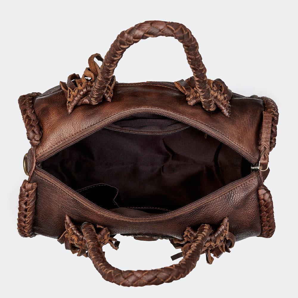 American Darling Duffel Hair on Genuine Leather Western Women Bag | Handbag Duffle Weekend Travel Bags for