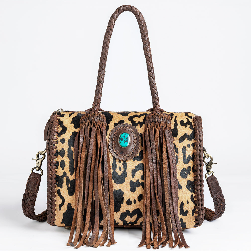 American Darling Duffel Hair on Genuine Leather Western Women Bag | Handbag Duffle Weekend Travel Bags for