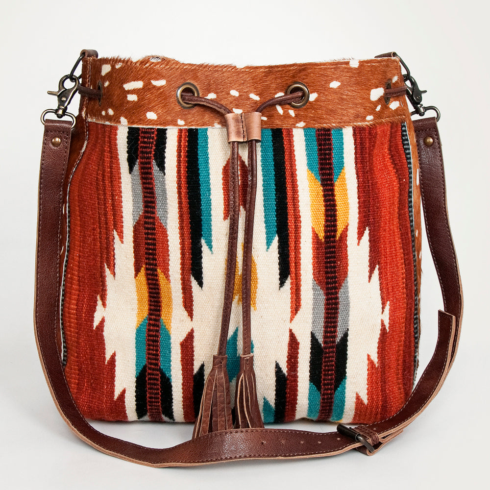 American Darling Hobo Saddle Blanket Hair Genuine Leather Western Women Bag Handbag Purse | Travel Bags College Casual