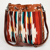 American Darling Hobo Saddle Blanket Hair Genuine Leather Western Women Bag Handbag Purse | Travel Bags College Casual