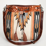 American Darling Hobo Saddle Blanket Hair Genuine Leather Western Women Bag Handbag Purse | Travel Bags College Casual