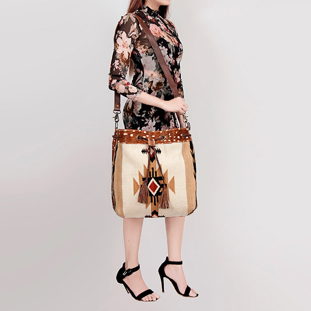 American Darling Hobo Saddle Blanket Hair Genuine Leather Western Women Bag Handbag Purse | Travel Bags College Casual