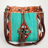 American Darling Hobo Saddle Blanket Hair Genuine Leather Western Women Bag Handbag Purse | Travel Bags College Casual