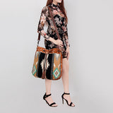 American Darling Hobo Saddle Blanket Hair Genuine Leather Western Women Bag Handbag Purse | Travel Bags College Casual