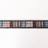 HILASON Western Genuine Leather Belt for Men Women Cowboy Cowgirl Handmade Unisex Full Grain Heavy Duty Tooled Beaded Belt