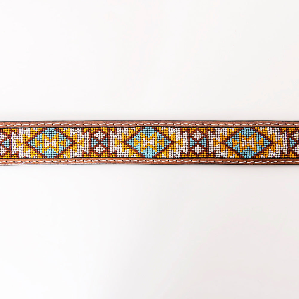 HILASON Western Genuine Leather Belt for Men Women Cowboy Cowgirl Handmade Unisex Full Grain Heavy Duty Tooled Beaded Belt