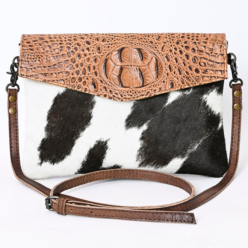 American Darling Envelope Crocodile Embossed Hair on Genuine Leather Western Women Bag Handbag Purse | for Cute