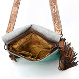 ADBGS192BL American Darling Hair On Crocodile Embossed Genuine Leather Women Bag Western Handbag Purse