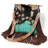 ADBGS192BL American Darling Hair On Crocodile Embossed Genuine Leather Women Bag Western Handbag Purse