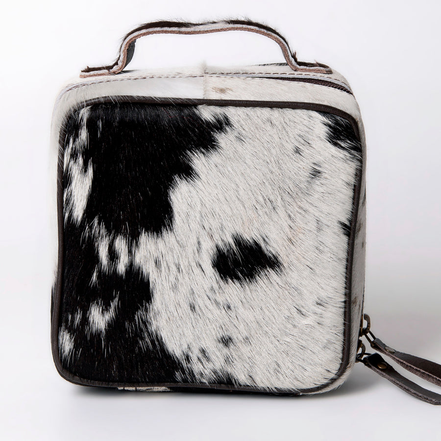 American Darling Jewelry Case for Women - Hair-On Cowhide Eco-Friendly Genuine Leather Travel Organizer with YKK Zipper