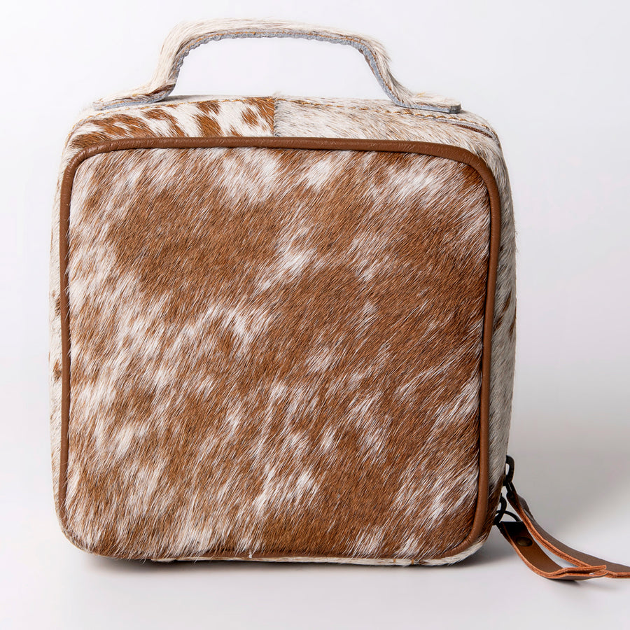 American Darling Jewelry Case for Women - Hair-On Cowhide Genuine Leather Travel Organizer with YKK Zipper