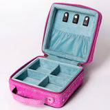 American Darling Jewelry Case Hair-On Genuine Leather Women Bag Western Handbag Purse | Organizer for Travel