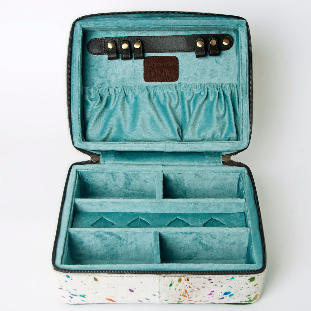 American Darling Jewelry Case Hair-On Genuine Leather Women Bag Western Handbag Purse | Organizer for Travel