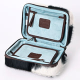 American Darling Jewelry Case Hand Tooled Hair-On Genuine Leather Women Bag Western Handbag Purse | Organizer for Travel