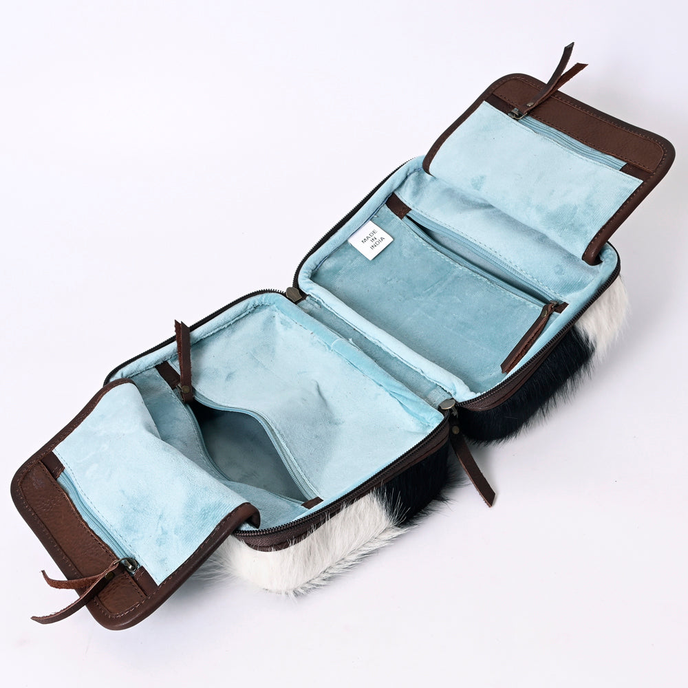 American Darling Jewelry Case Hand Tooled Hair-On Genuine Leather Women Bag Western Handbag Purse | Organizer for Travel