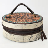 American Darling Jewelry Case Hand Tooled Hair-On Genuine Leather Women Bag Western Handbag Purse | Organizer for Travel