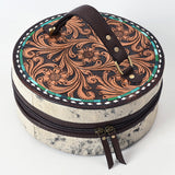 American Darling Jewelry Case Hand Tooled Hair-On Genuine Leather Women Bag Western Handbag Purse | Organizer for Travel