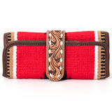 American Darling Jewelry Case Hand Tooled Saddle Blanket Genuine Leather Women Bag Western Handbag Purse Organizer for Travel