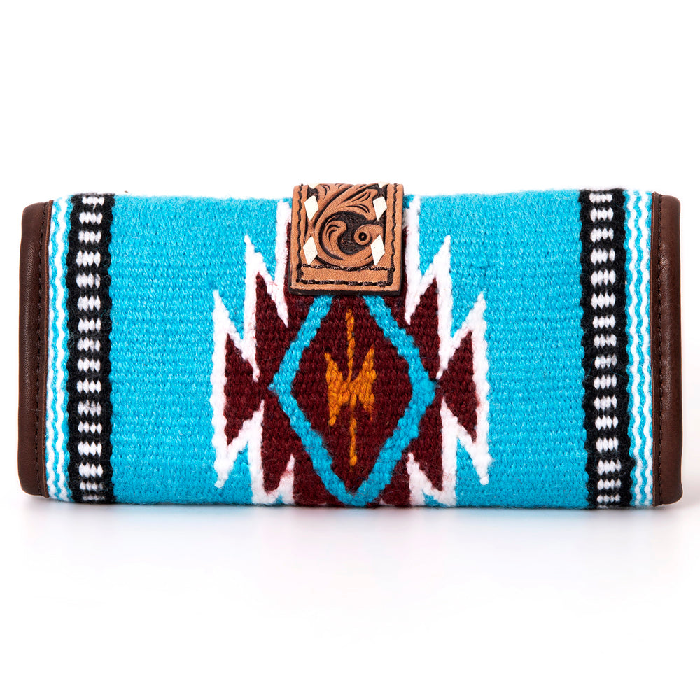 American Darling Jewelry Case Hand Tooled Saddle Blanket Genuine Leather Women Bag Western Handbag Purse Organizer for Travel