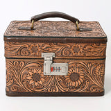 American Darling Jewelry Case Hand Tooled Genuine Leather Women Bag Western Handbag Purse | for Travel