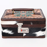 American Darling Jewelry Case Hand Tooled Genuine Leather Women Bag Western Handbag Purse | for Travel