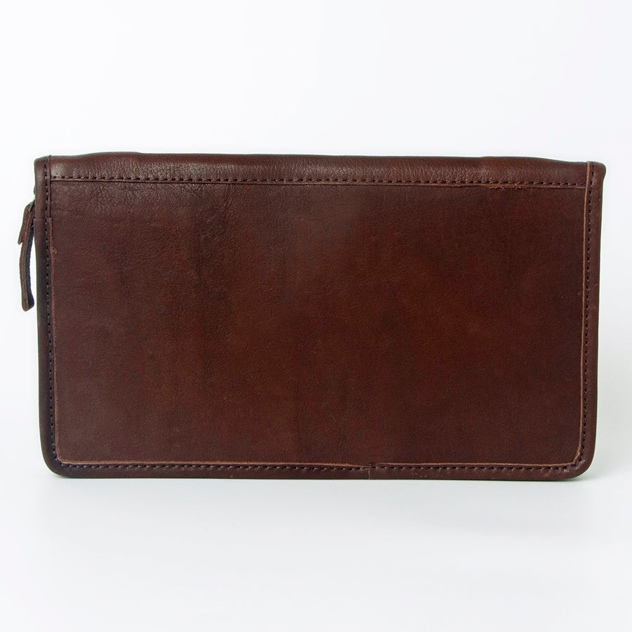 American Darling Jewelry Case for Women - Hair-On Cowhide, Hand Tooled Floral Carved Genuine Leather Travel Organizer