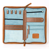 American Darling Jewelry Case Hand Tooled Hair-On Genuine Leather Women Bag Western Handbag Purse | Organizer for Travel