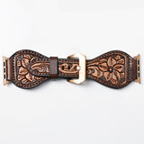 American Darling Floral Hand Tooled I watch Men Women Genuine Leather Strap
