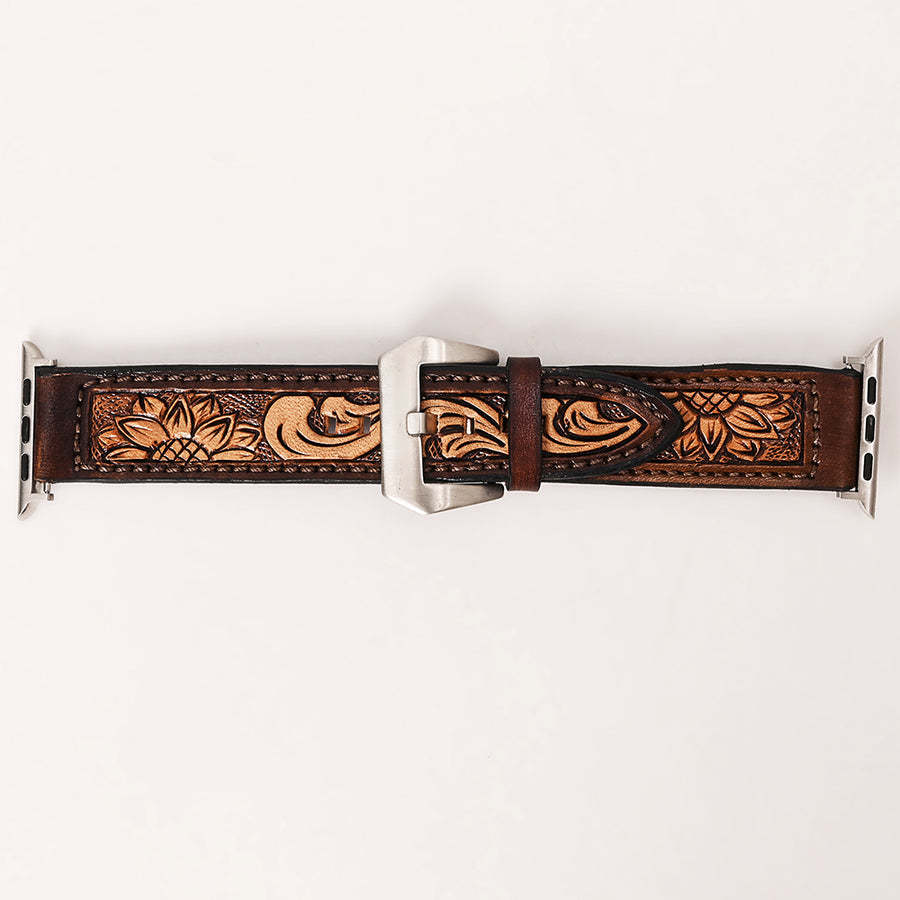 American Darling Beautifully Hand Tooled Genuine Leather I watch Strap Men and Women Unisex