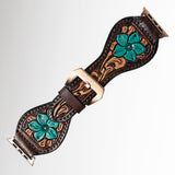 American Darling Floral Hand Tooled I watch Men Women Genuine Leather Strap