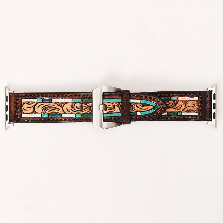 American Darling Beautifully Hand Tooled Genuine Leather I watch Strap Men and Women Unisex