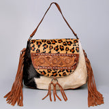 American Darling Messenger Hand Tooled Hair On Genuine Leather Western Women Bag Handbag Purse |