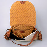 American Darling Messenger Hand Tooled Hair On Genuine Leather Western Women Bag Handbag Purse |