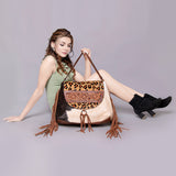 American Darling Messenger Hand Tooled Hair On Genuine Leather Western Women Bag Handbag Purse |